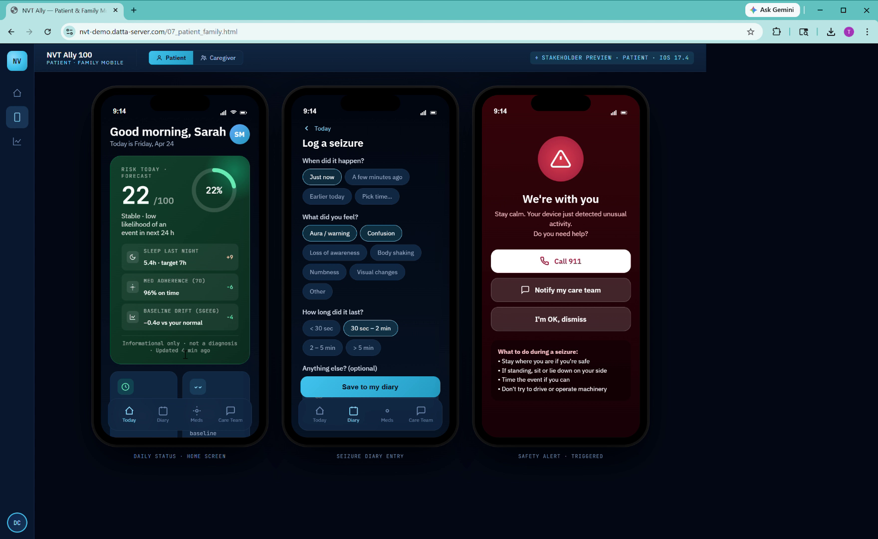 Patient app onboarding and profile setup