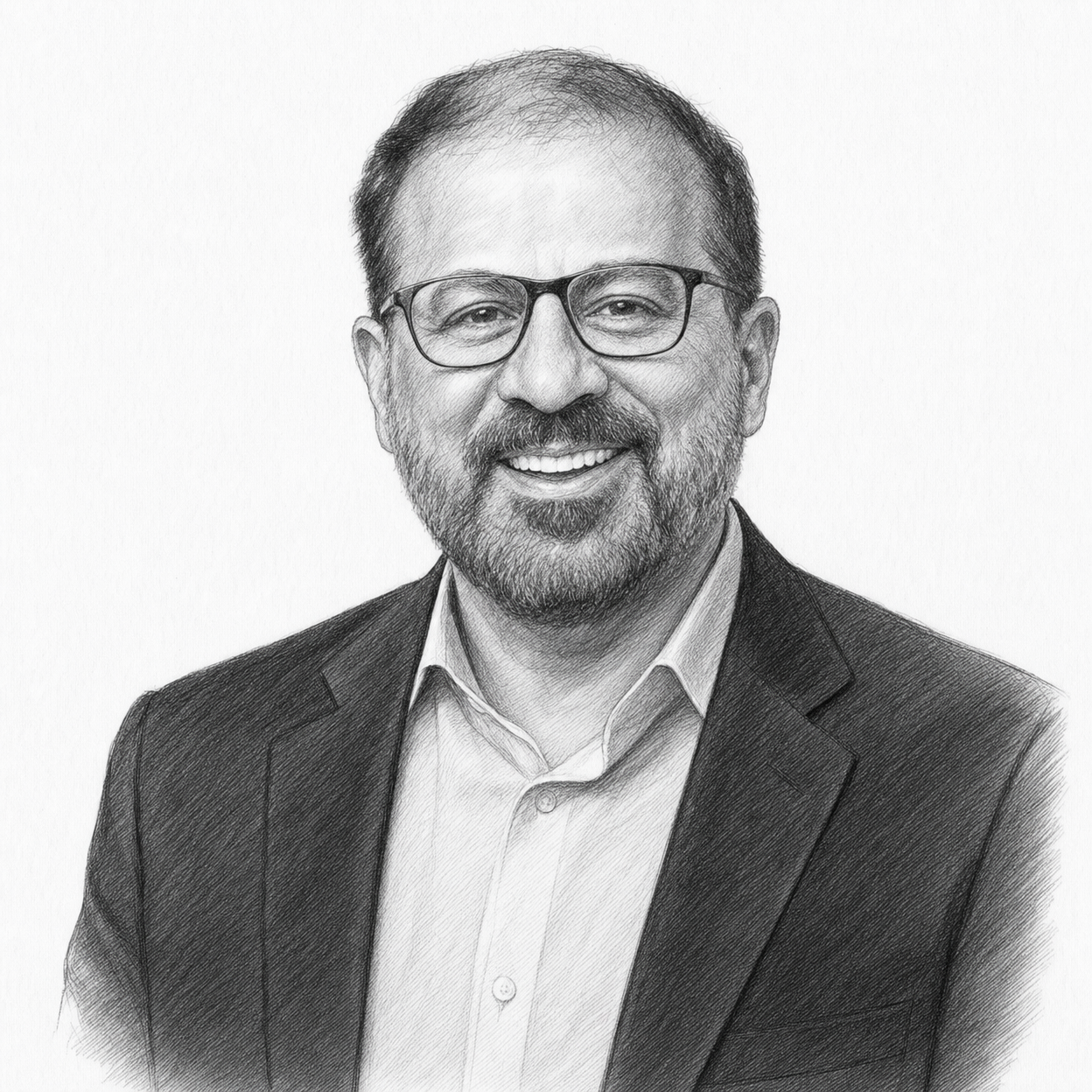 Pencil sketch portrait of James Karwel