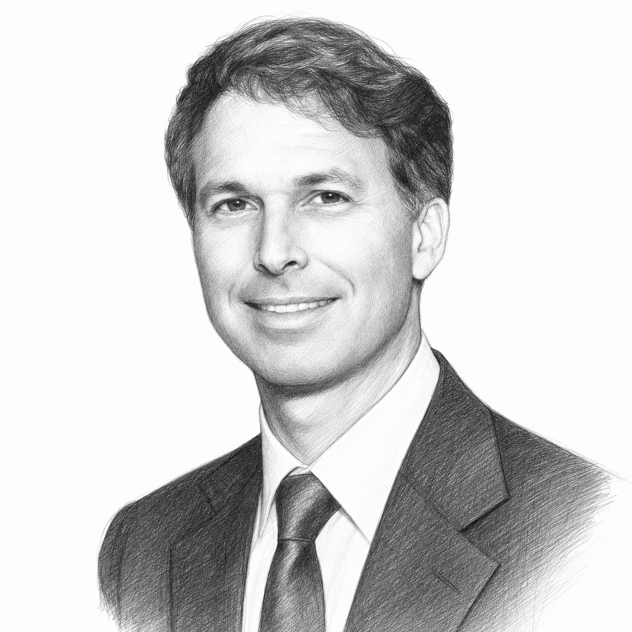 Pencil sketch portrait of Steven Pacia, MD